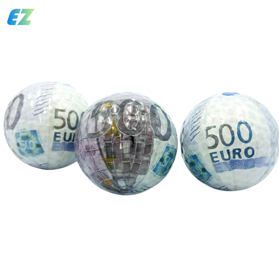 Wholesale Custom Golf Gift Coin Ball Dollar ball Gift Crystal Sticker Anime Cartoon pattern ball For Golf Training Or Gift