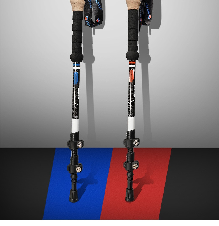 Ski Poles Crutch Trekking Pole Carbon Nordic Walking Sticks High Quality Walking Pole Alpenstock Trekking Hiking 3 Sections 135