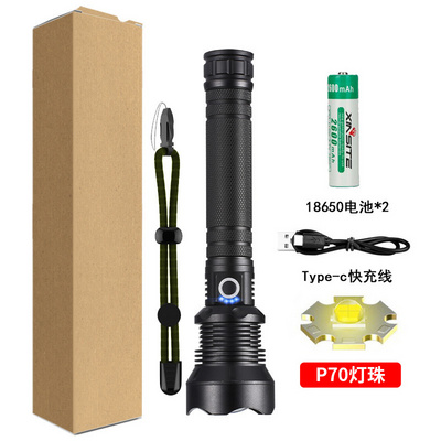 Long P70 flashlight USB rechargeable led tactical lanterns torch light powerful 10W 10000 lumens 5Modes LED flashlights