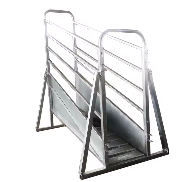 Hot-dip galvanized cattle loading ramp for farm