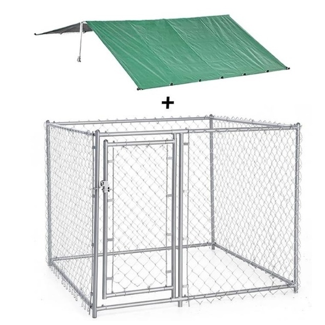 Outdoor Dog Kennel Playpen Pet Enclosure Animal Run Crate Fence With Proof Roof