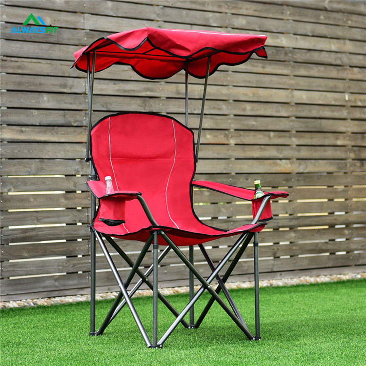 Good Price Outdoor Lightweight Camping Chair Factory Portable Folding Beach Chair With Canopy