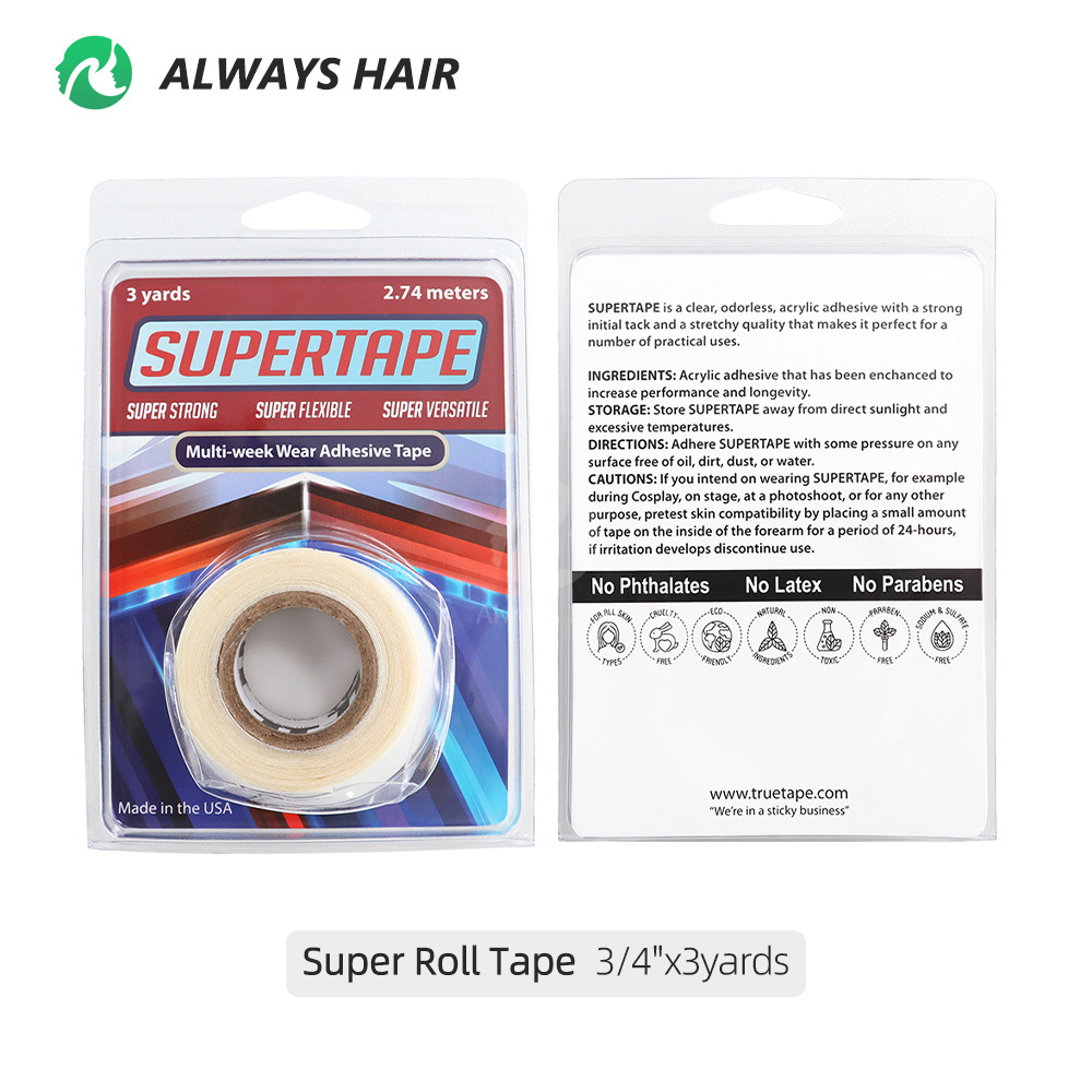 Popular Long-Lasting Bonding Adhesive Hair Toupee Tape Multi-Week Wear Double-sided Super Tape for Lace Hair Unit Wig