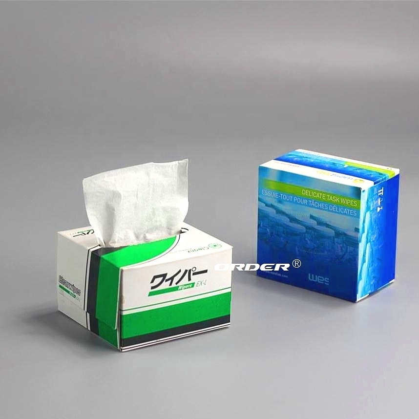 Pop up interfolded Delicate Task wipers single use easy to Optical Lens industrial Dust free clean paper wipe tissues