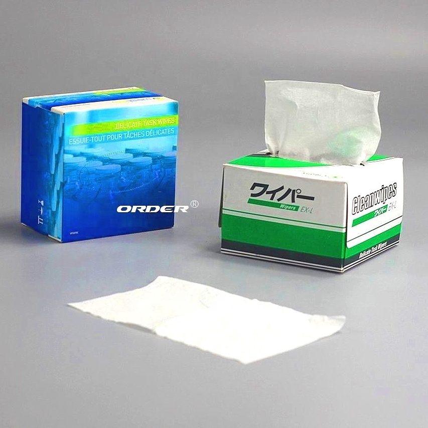 Pop up interfolded Delicate Task wipers single use easy to Optical Lens industrial Dust free clean paper wipe tissues