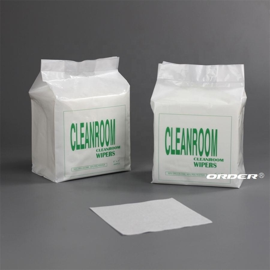 Premium quality white electronic clean room flat sheet industrial electronics wiping cloths cleaning wipers