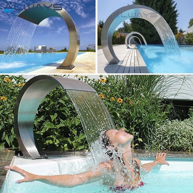 Moon shape stainless steel pool water blade Impact shower spa jet swimming pool waterfall