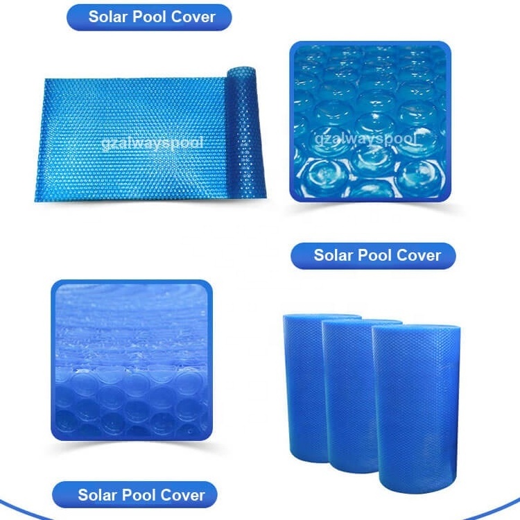 Automatic waterproof blue bubble plastic floating pool cover for swimming pool