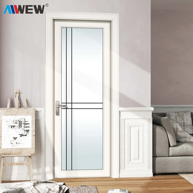 Modern hot sale aluminum interior room door sectional design glass swing door