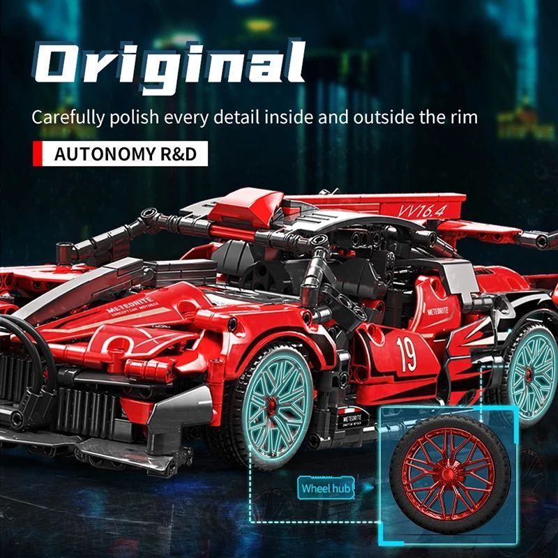 BlocX Technical Sports Car Assembling Model MOC City  1:14  Supercar Bricks Puzzle Interesting Funny Toy Kids Building Blocks