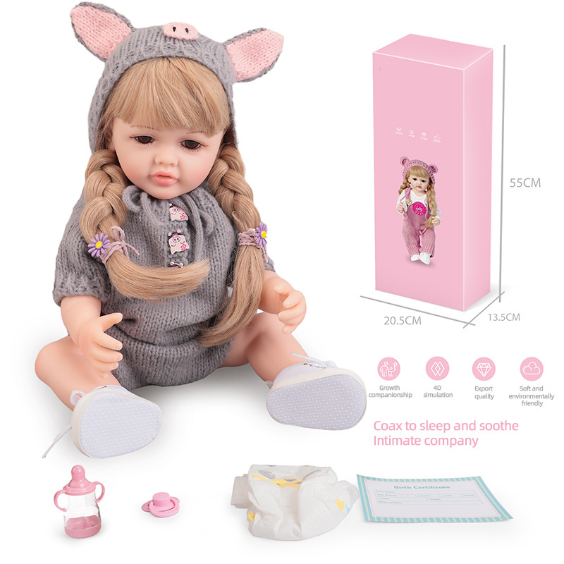 Toylinx NK5501-5502 55Cm Fashion Boutique  Full Body Reborn Baby Dolls Soft Silicone Toy Plastic Dolls Toys For Girl Gift