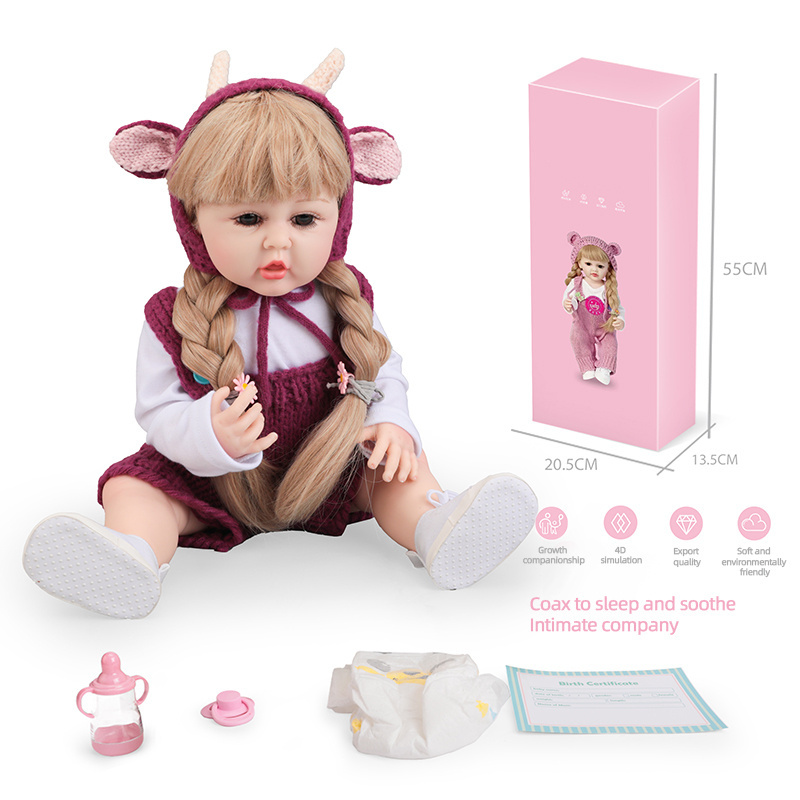 Toylinx NK5501-5502 55Cm Fashion Boutique  Full Body Reborn Baby Dolls Soft Silicone Toy Plastic Dolls Toys For Girl Gift