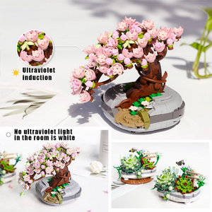 BlocX TOYS Wholesale Customize Adult Decompression Toy Kids MOC Flower Model Diy Building Block Brick Set