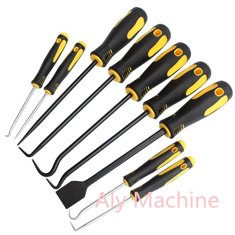 9 Pc SCRAPER HOOK AND PICK SET Oil Seal Puller Oring Hook Seal Screwdriver Repair Tool