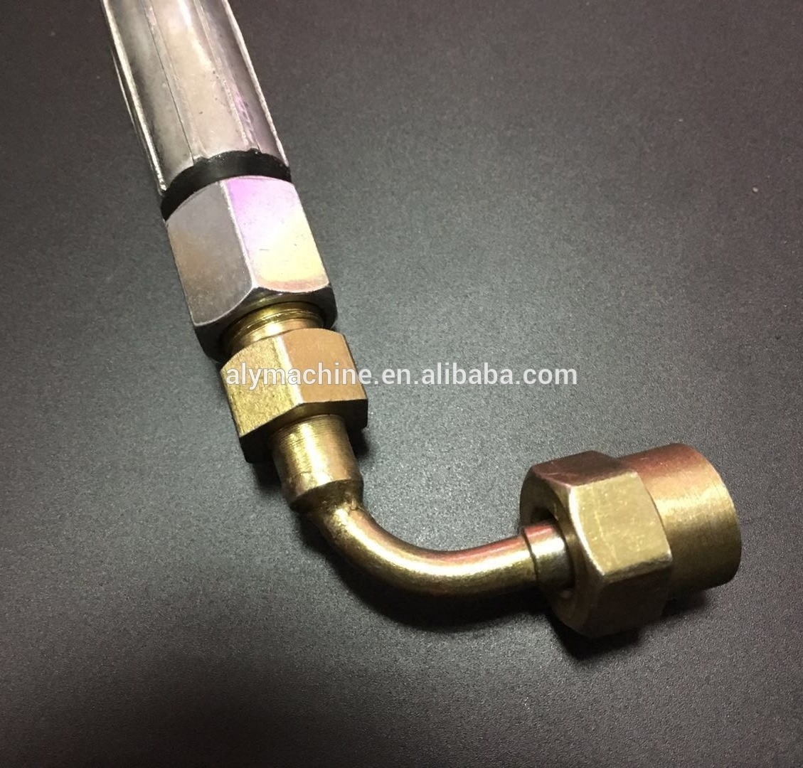 Aly Machine common rail injector pump test bench diesel tube pipe connector joint part, M14-M12/M14/M16, diesel tube 90 degree