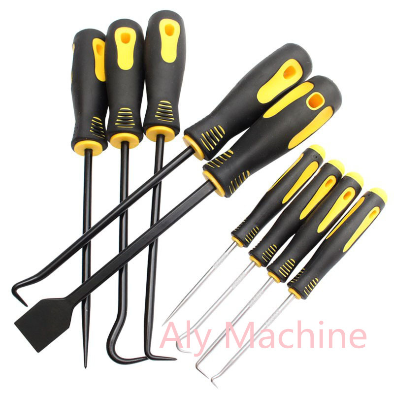 9 Pc SCRAPER HOOK AND PICK SET Oil Seal Puller Oring Hook Seal Screwdriver Repair Tool