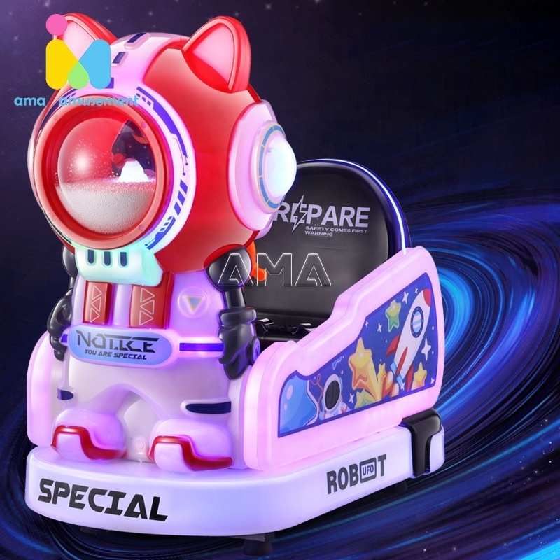 New children's MP5 space cat swing machine children's electric shake rocker baby coin supermarket door toy car