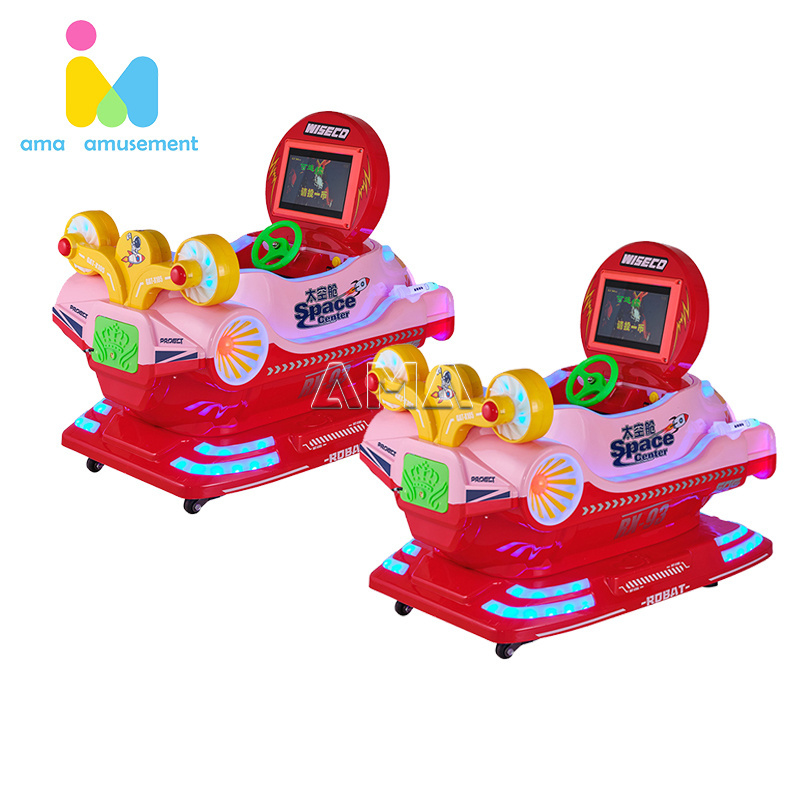 AMA Amusement Space Capsule Swing Machine Coin Operated Baby Rocking Machine Swing Machine