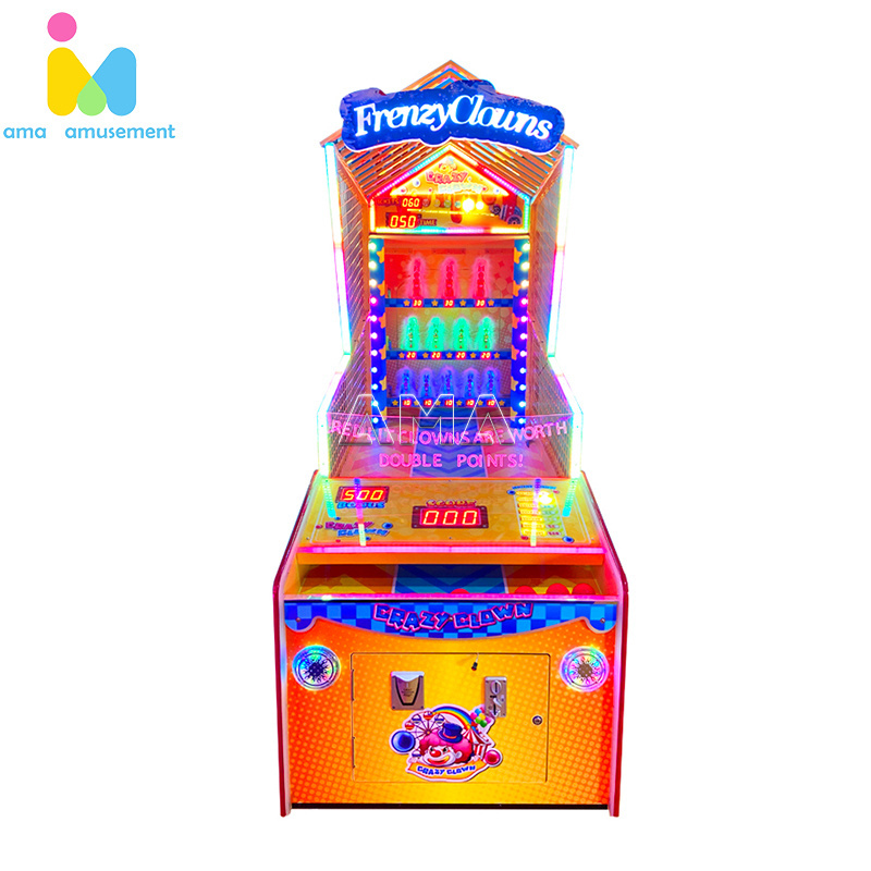 Ticket Redemption Game Machine Coin Operated Clown Frenzy Ticket Prize Arcade Redemption Lottery Game Machine