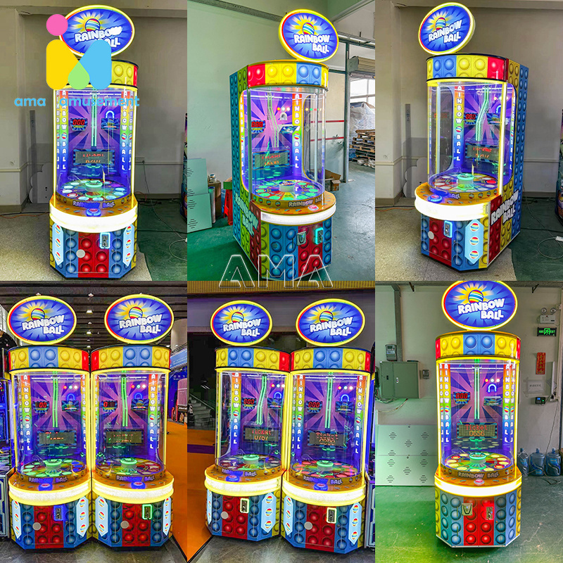 AMA Indoor Play Kids Coin Operated Arcade Game Machine Rainbow Ball Family Fun Game Machine Ticket Redemption Games Machine