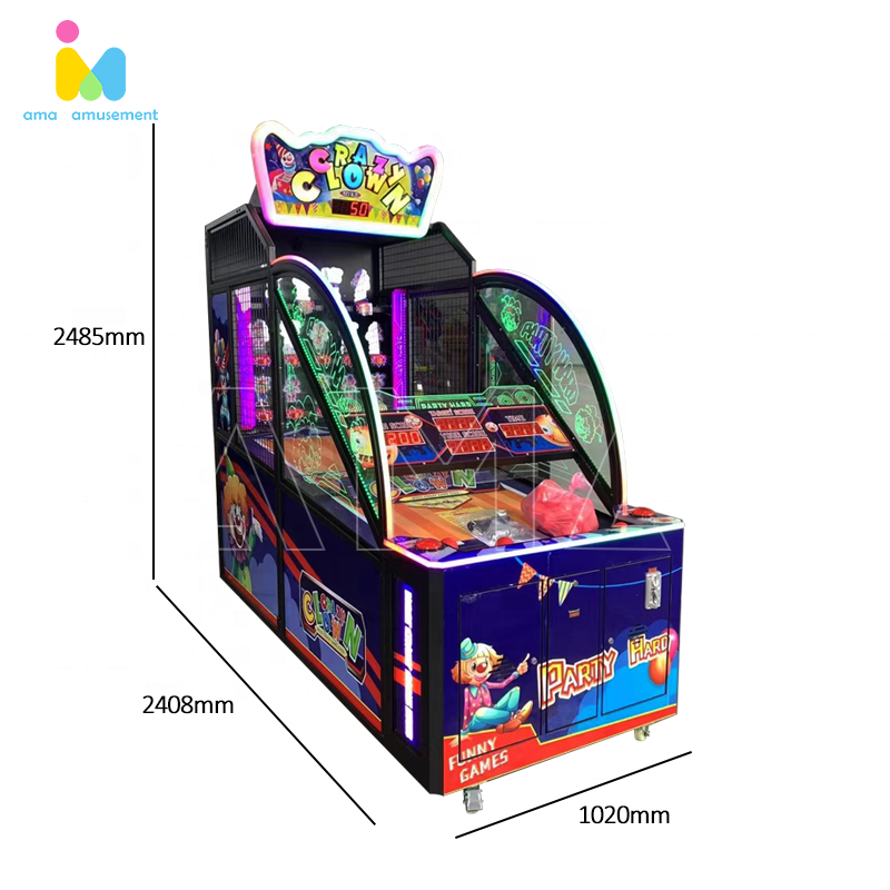 2022 Hot sales Indoor Coin Operated Game Machines Crazy Clown Throwing Ball Games Lottery Machine