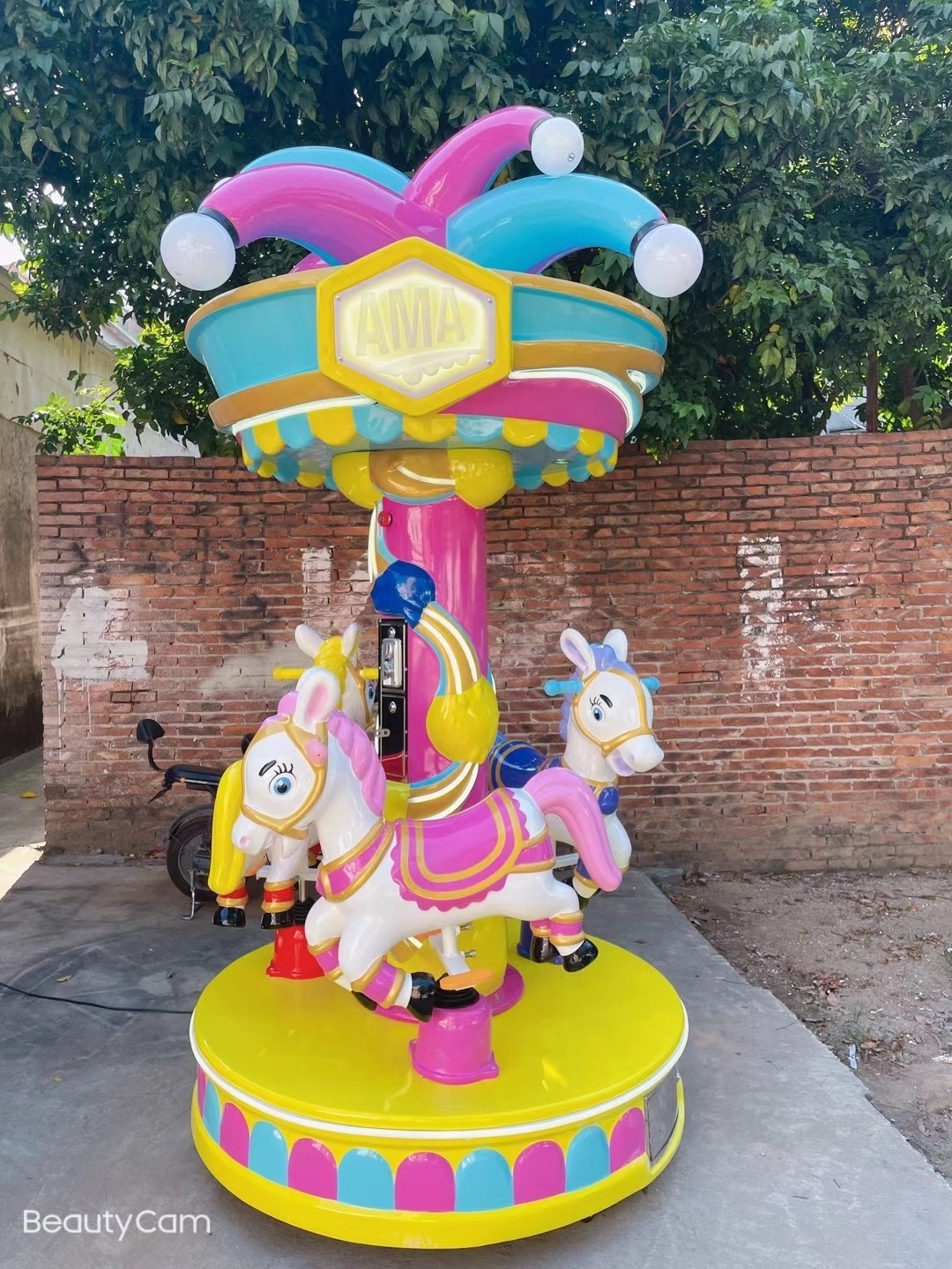 AMA Amusement Machine Mini Carousel Playground Carnival Carousel Equipment Luxury Carousel Ride For Kids