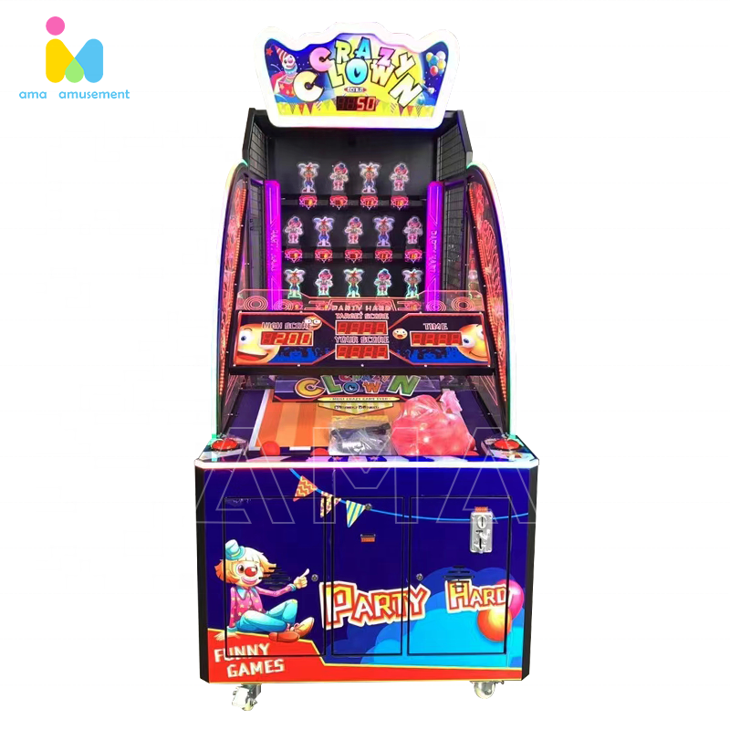 2022 Hot sales Indoor Coin Operated Game Machines Crazy Clown Throwing Ball Games Lottery Machine