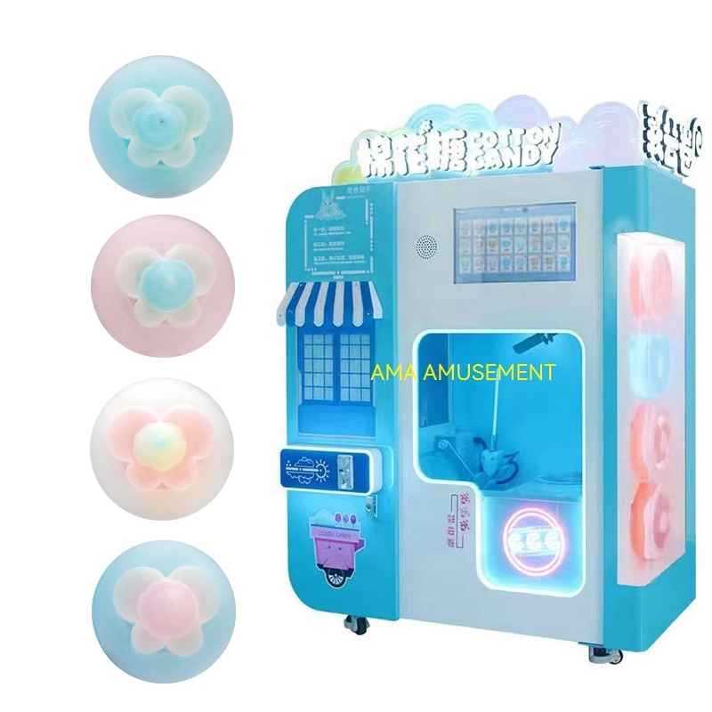 Factory wholesale fully automatic cotton candy machine commercial cotton candy vending machine for kids