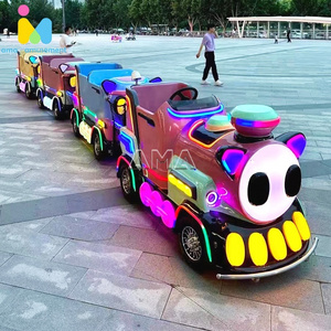 AMA Amusement Park Ride Pampered Train Ride Electric Trackless Mini Train With  For Shopping Malls