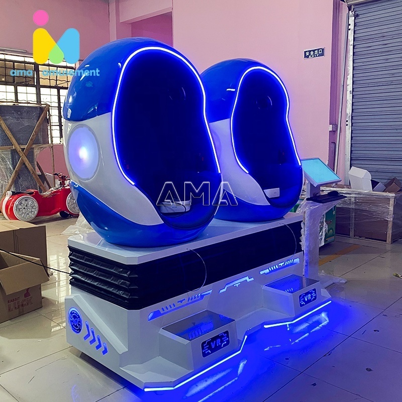 AMA Amusement Vr Game Machine 9D VR Egg Chair Cinema Roller Coaster Virtual Reality 2 Seater Egg Chair