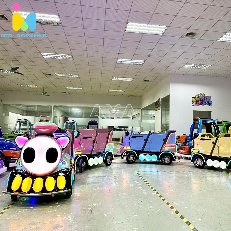 AMA Amusement Park Ride Pampered Train Ride Electric Trackless Mini Train With  For Shopping Malls