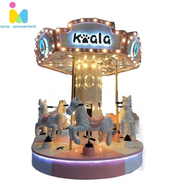 AMA Funny Kiddie Amusement Park Portable  Mini Vertical Carousel Kiddie Ride For Sale