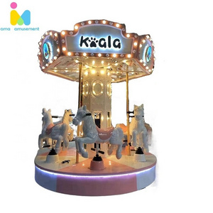 AMA Funny Kiddie Amusement Park Portable  Mini Vertical Carousel Kiddie Ride For Sale