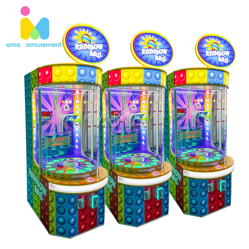 AMA Indoor Play Kids Coin Operated Arcade Game Machine Rainbow Ball Family Fun Game Machine Ticket Redemption Games Machine