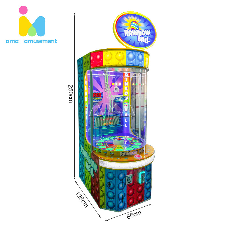 AMA Indoor Play Kids Coin Operated Arcade Game Machine Rainbow Ball Family Fun Game Machine Ticket Redemption Games Machine