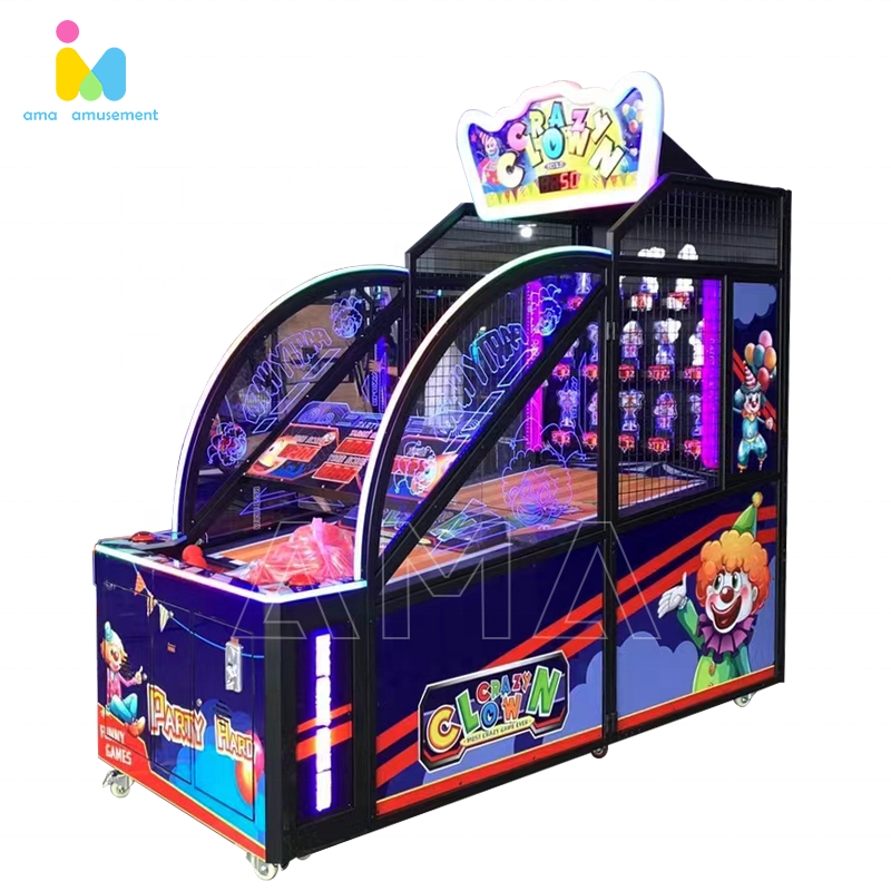 2022 Hot sales Indoor Coin Operated Game Machines Crazy Clown Throwing Ball Games Lottery Machine