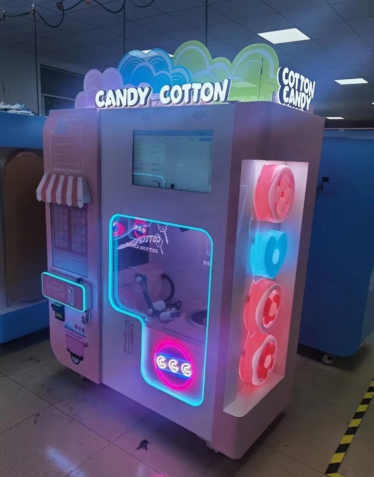 Factory wholesale fully automatic cotton candy machine commercial cotton candy vending machine for kids