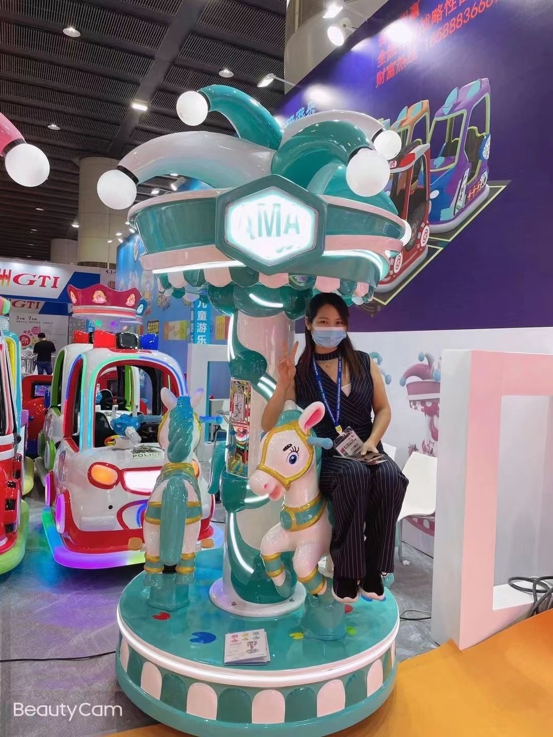 AMA Amusement Machine Mini Carousel Playground Carnival Carousel Equipment Luxury Carousel Ride For Kids