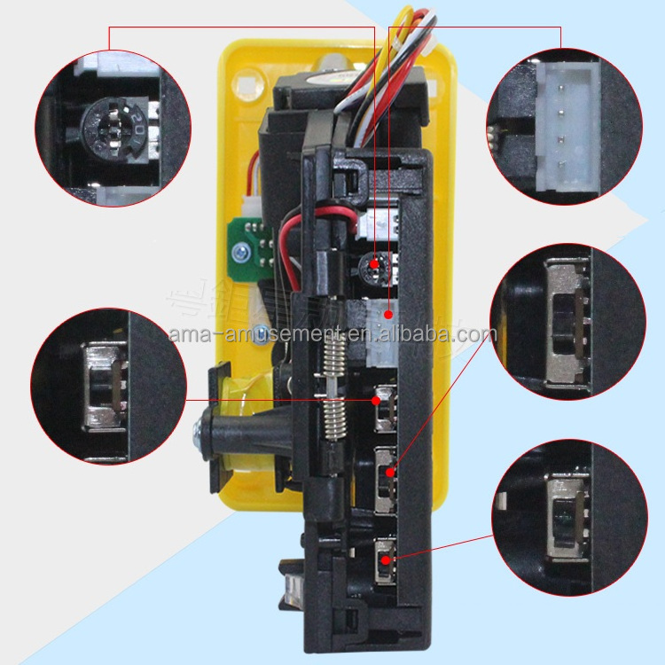 High Quality Arcade Game Parts Accessories Comparison Side Multi Coin Acceptor For Vending Machine Plated Panel Token Selector