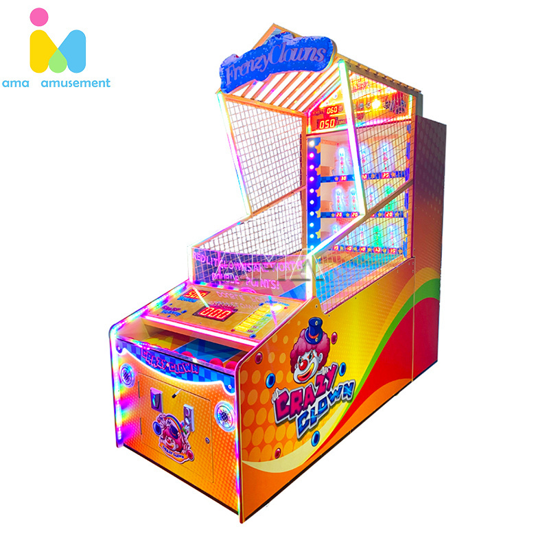 Ticket Redemption Game Machine Coin Operated Clown Frenzy Ticket Prize Arcade Redemption Lottery Game Machine