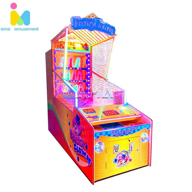 Ticket Redemption Game Machine Coin Operated Clown Frenzy Ticket Prize Arcade Redemption Lottery Game Machine