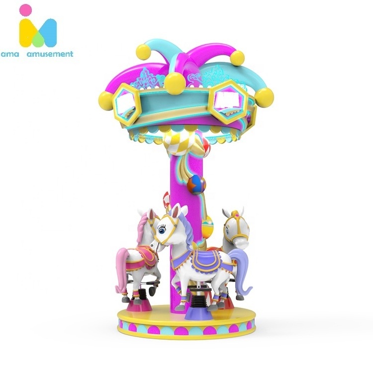 AMA Amusement Machine Mini Carousel Playground Carnival Carousel Equipment Luxury Carousel Ride For Kids