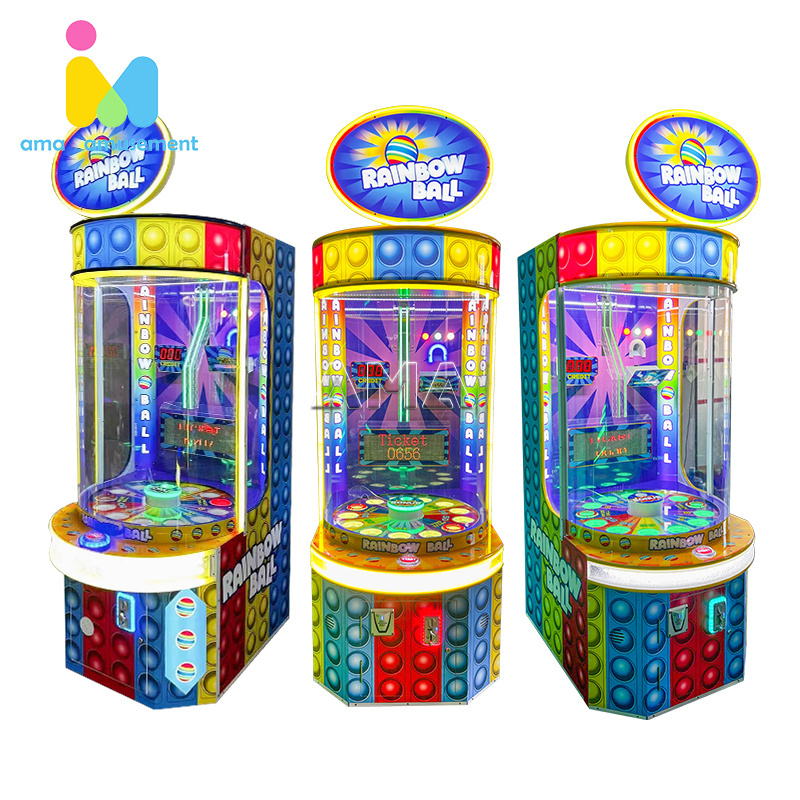 AMA Indoor Play Kids Coin Operated Arcade Game Machine Rainbow Ball Family Fun Game Machine Ticket Redemption Games Machine