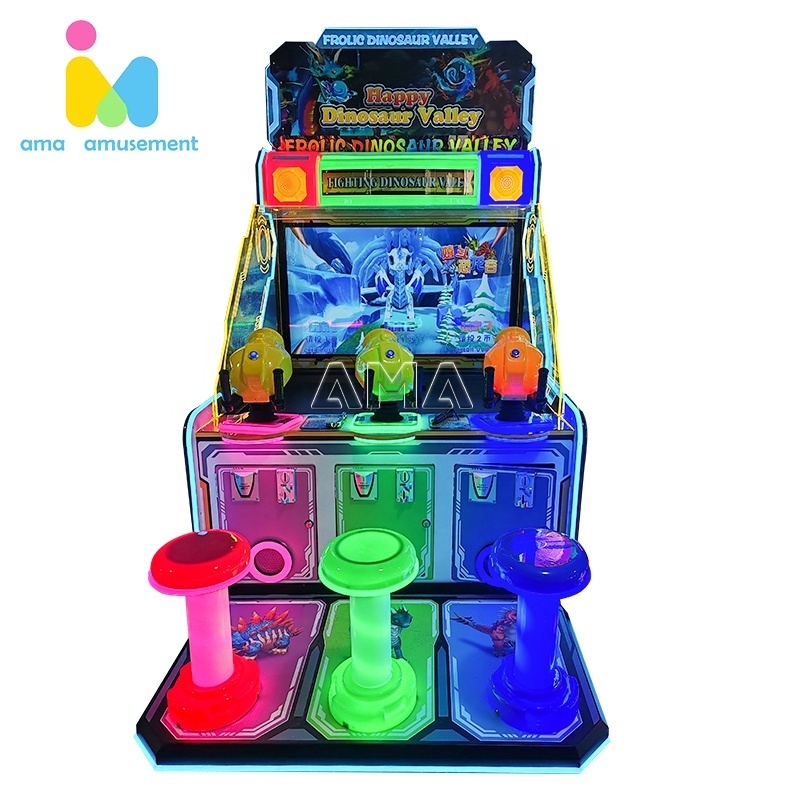 AMA Factory 3 Players 55 Inch Water Shooting Arcade dinosaurs shooting game machine simulator gun video game machine