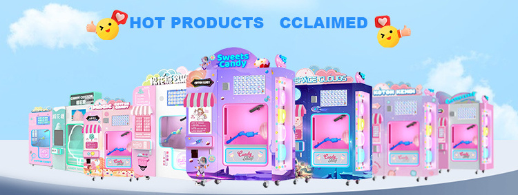 AMA Fully Automatic Commercial Cotton Candy Machine Marshmallow Floss Flower Cotton Candy Vending Making Machine