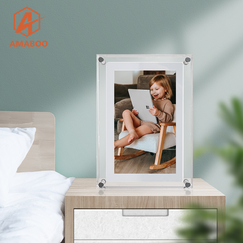 AMABOO 5 INCH Acrylic Memory Album IPS Screen High Definition Video Playback 10.1inch Acrylic Digital Photo Frame