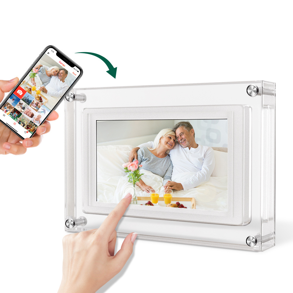 Automatic Rotation Function Factory 5 inch Advertising Player Art Acrylic Digital Photo Picture Frame with Battery