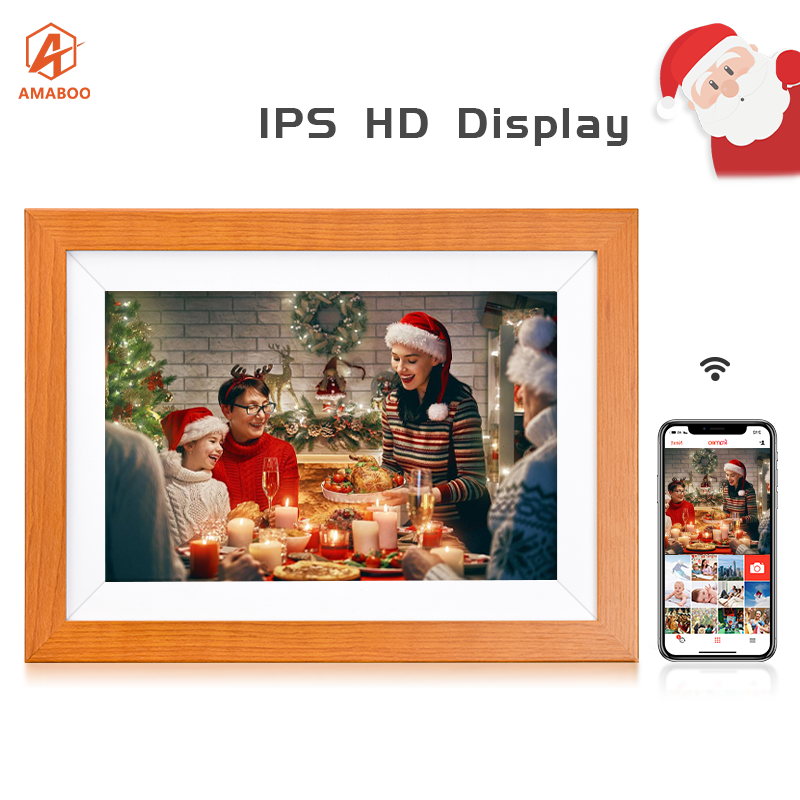 10.1inch LCD screen monitor Digital Photo Frame wooden case private model porta retrato digital