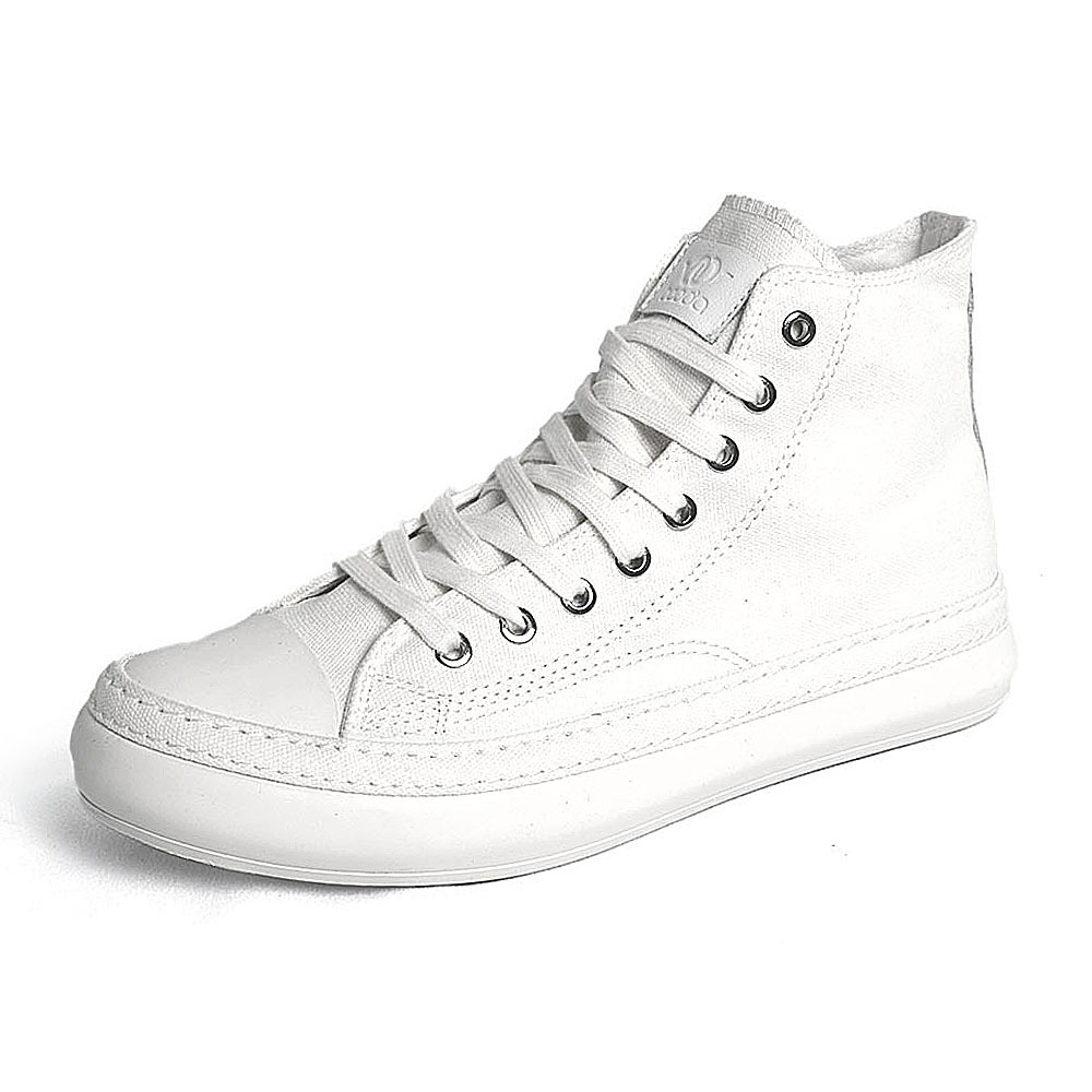 Men White Blank High Top Sneakers Causal Walking Shoes Lightweight Lace Up Men Vulcanized Sneaker Shoes