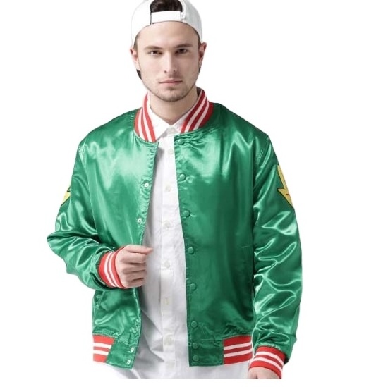 custom satin varsity jackets / 100% polyester satin baseball jacket / satin bomber jacket